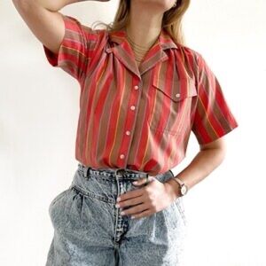 Liz Claiborne Vintage Striped Button Down Shirt